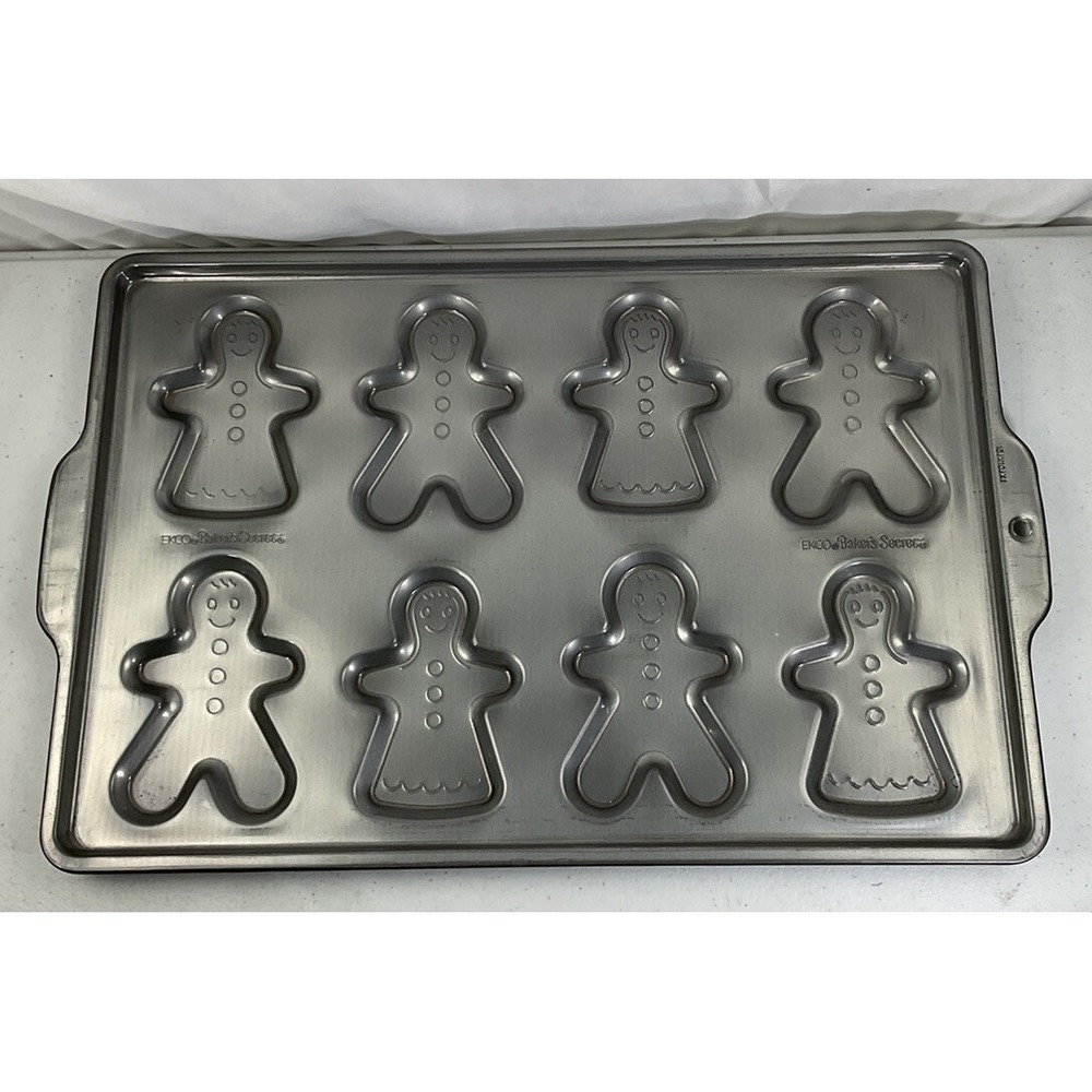 EKCO Baker's Secret Gingerbread Man Woman Cookie Pan NonStick Baking Mold